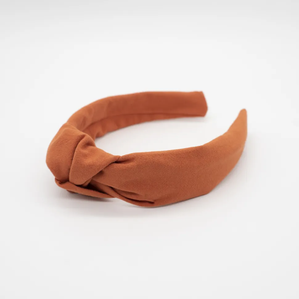 Diadema nudo hecha a mano naranja rústico