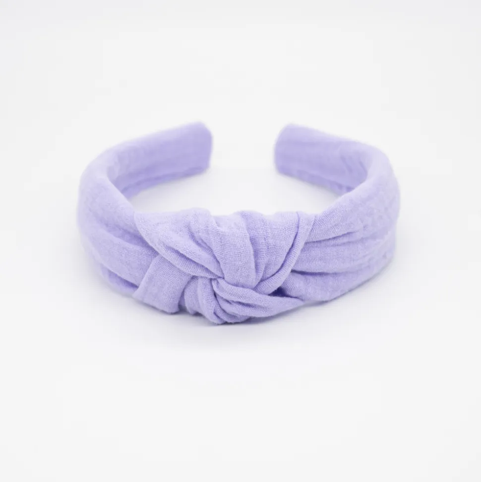 Diadema nudo malva hecha a mano