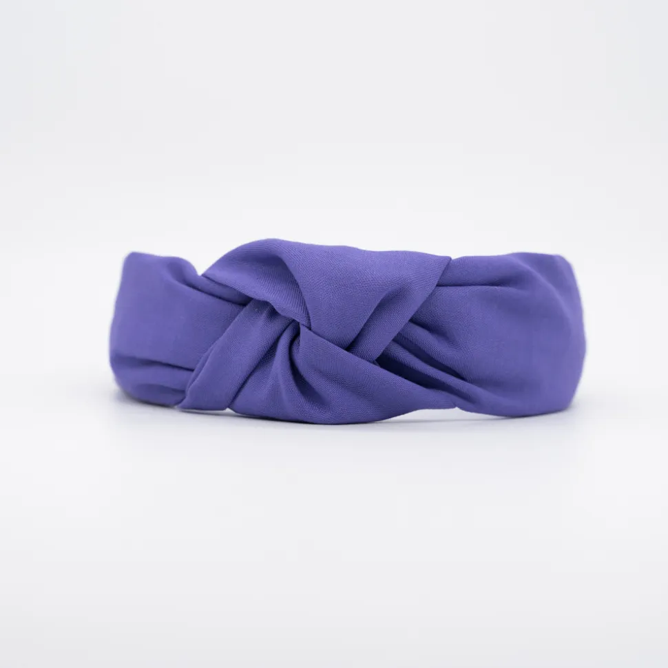 Diadema nudo morado hecha a mano