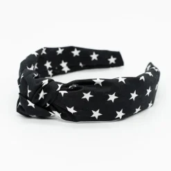 Diadema nudo negra estrellas hecha a mano