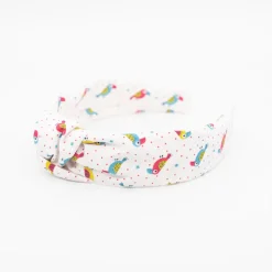 Diadema nudo pajaros tropical hecha a mano