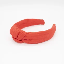 Diadema nudo rojo luminoso hecha a mano