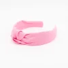 Diadema nudo rosa chicle hecha a mano