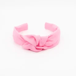 Diadema nudo rosa chicle hecha a mano