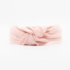 Diadema nudo rosa claro rústico hecha a mano