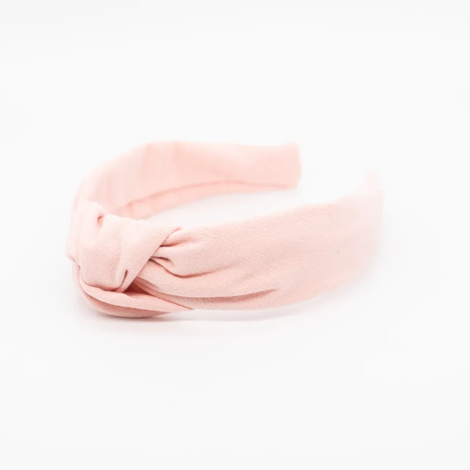Diadema nudo rosa claro rústico hecha a mano