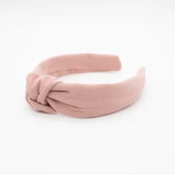 Diadema nudo rosa rústico hecha a mano