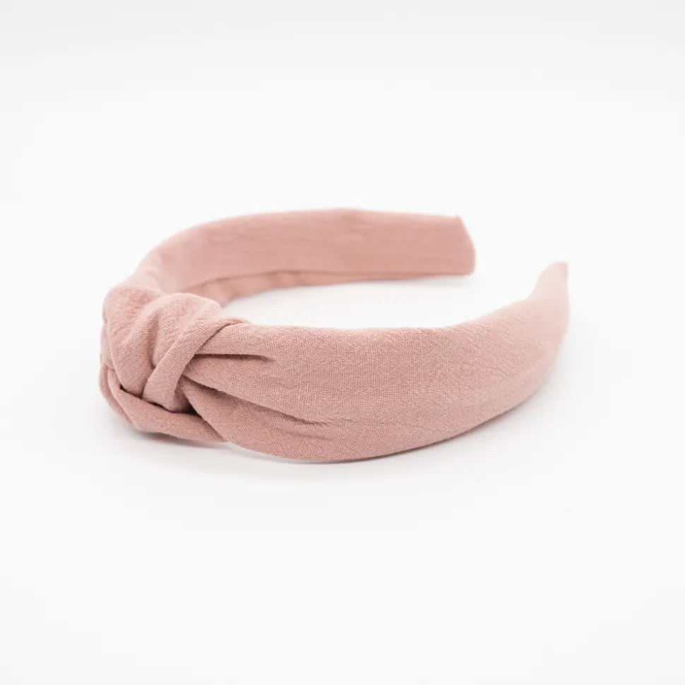 Diadema nudo rosa rústico hecha a mano