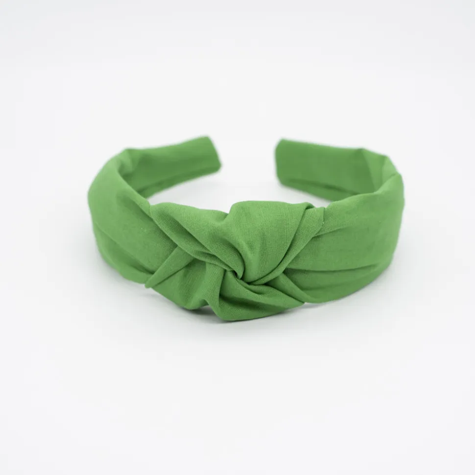 Diadema nudo verde hecha a mano