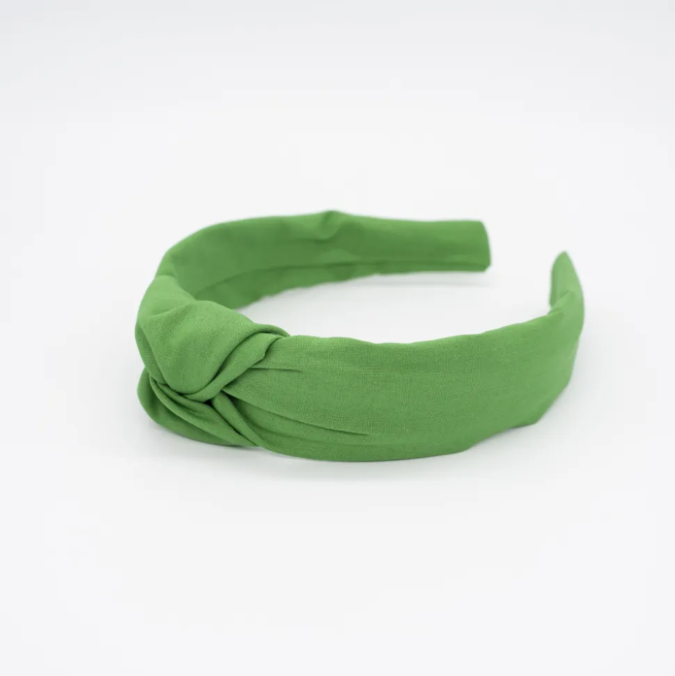 Diadema nudo verde hecha a mano