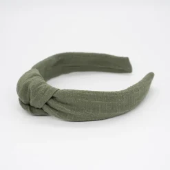 Diadema nudo verde militar hecha a mano