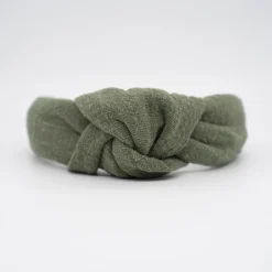 Diadema nudo verde militar hecha a mano