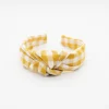 Diadema nudo vichy amarillo ocre hecha a mano