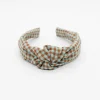 Diadema nudo vichy bicolor menta hecha a mano