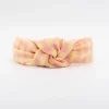 Diadema nudo vichy bicolor rosa flamingo