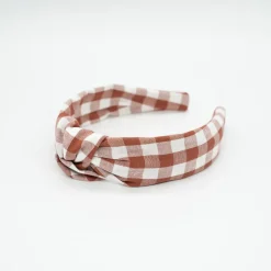 Diadema nudo vichy caldera hecha a mano