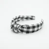 Diadema nudo vichy negro hecha a mano