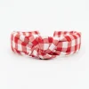 Diadema nudo vichy rojo hecha a mano