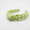 Diadema nudo vichy verde hecha a mano