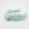 Diadema nudo vichy verde mint hecha a mano