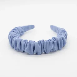Diadema scrunchie azul texturado