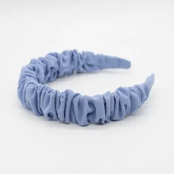 Diadema scrunchie azul texturado
