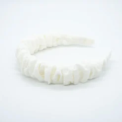 Diadema scrunchie gasa blanca