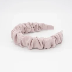 Diadema scrunchie rosa empolvado