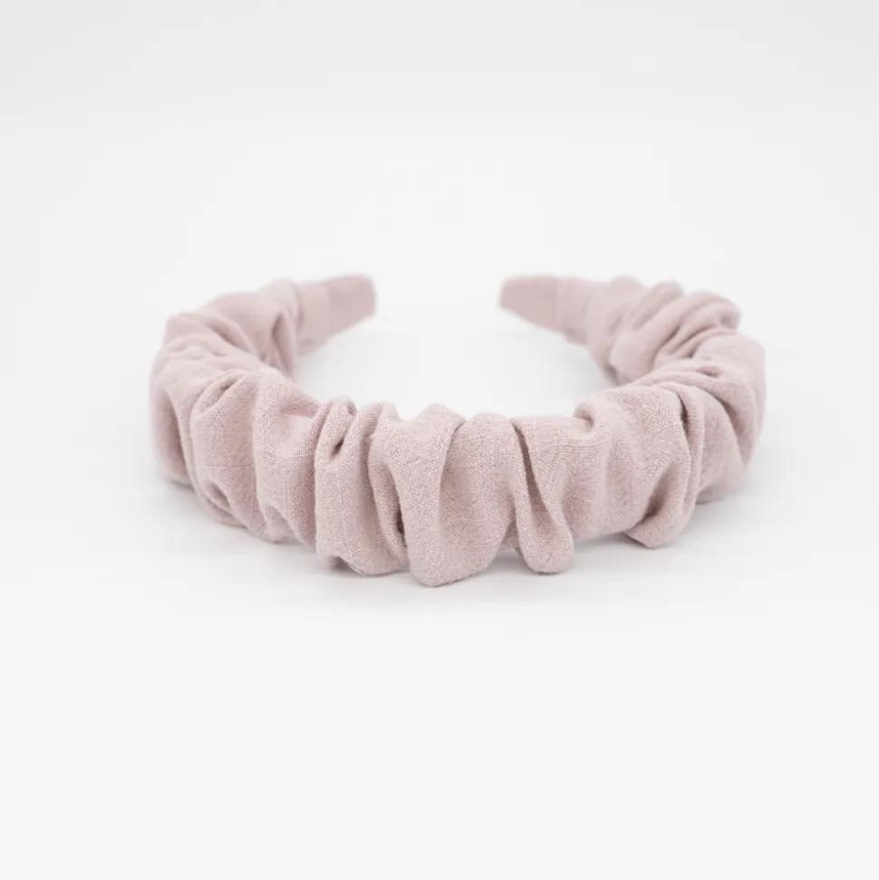 Diadema scrunchie rosa empolvado