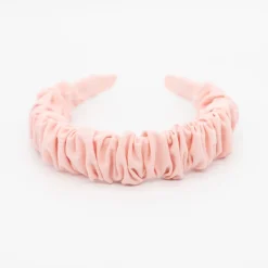 Diadema scrunchie rosa texturado