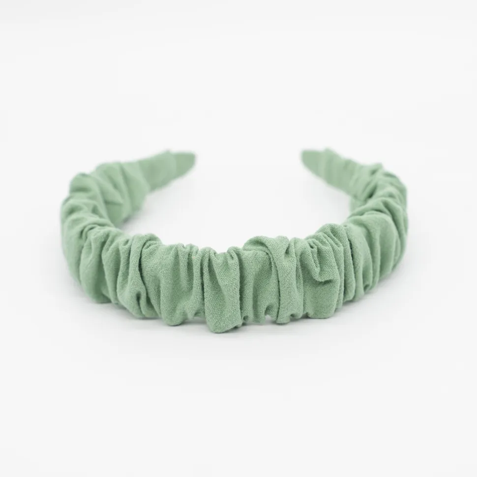 Diadema scrunchie verde texturado