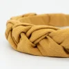 Diadema trenzada amarillo ocre