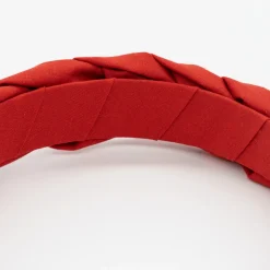 Diadema trenzada rojo liso