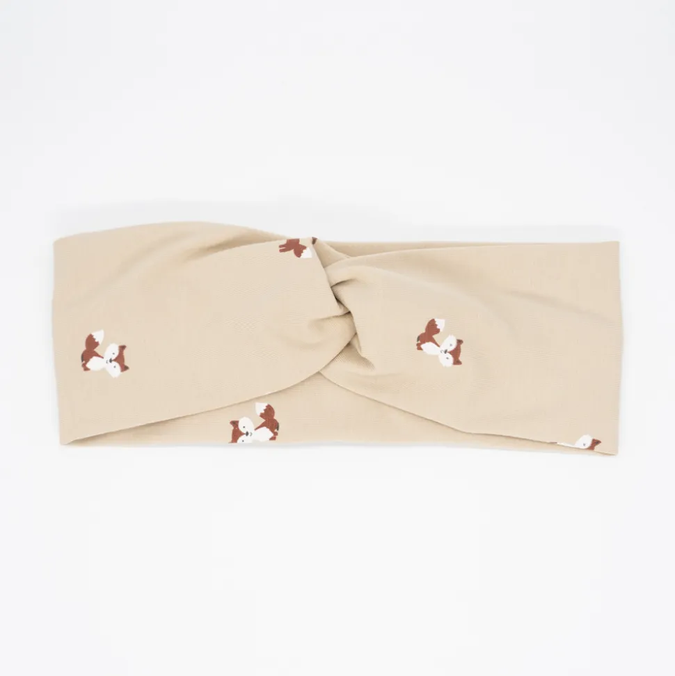 Diadema turbante beige fox