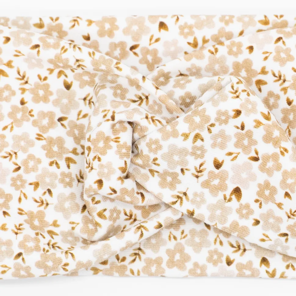 Diadema turbante flores beige