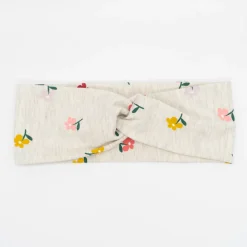 Diadema turbante gris flores