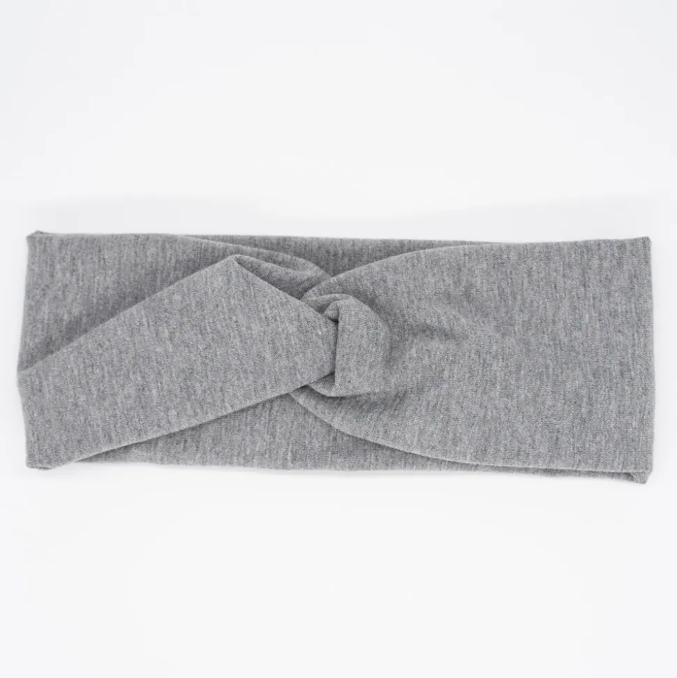 Diadema turbante gruesa gris