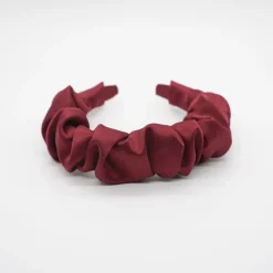 Diadema volumen satén rojo burdeos
