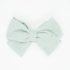 Lazo clásico gasa verde mint topos oro