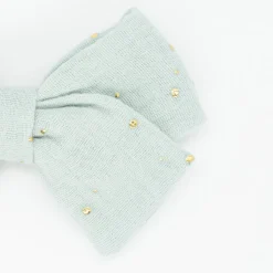 Lazo clásico gasa verde mint topos oro