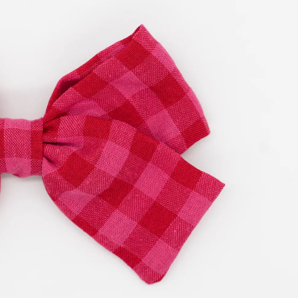 Lazo clásico vichy bicolor rojo frambuesa