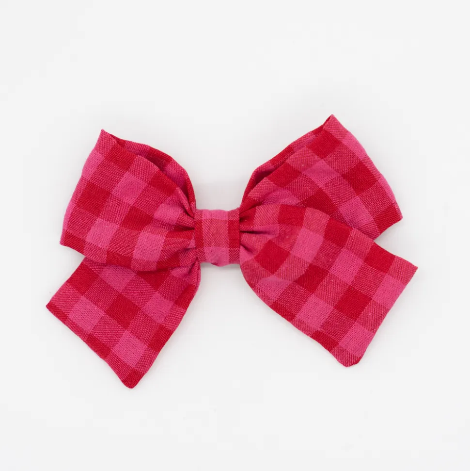 Lazo clásico vichy bicolor rojo frambuesa
