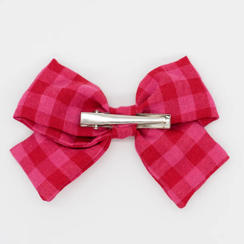 Lazo clásico vichy bicolor rojo frambuesa