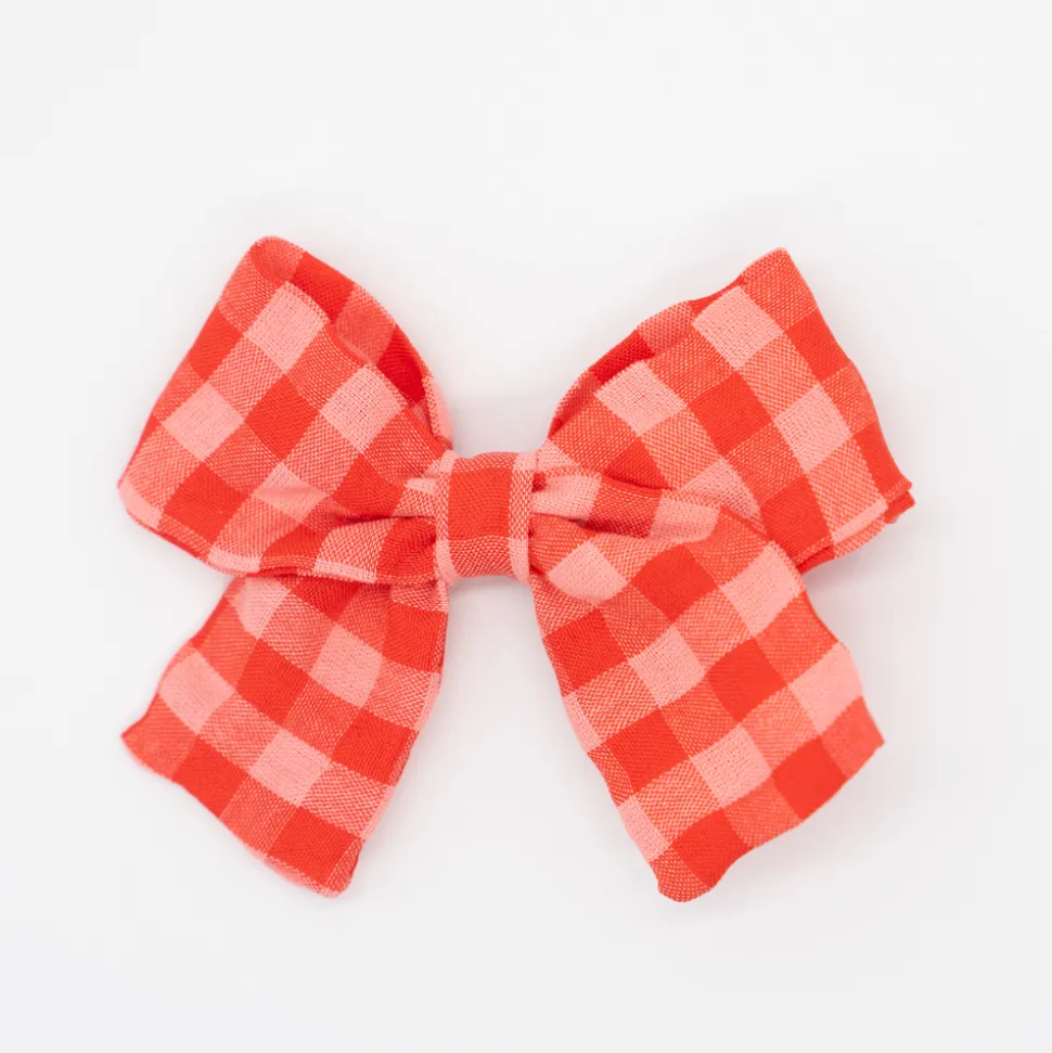 Lazo clásico vichy bicolor rojo fresa