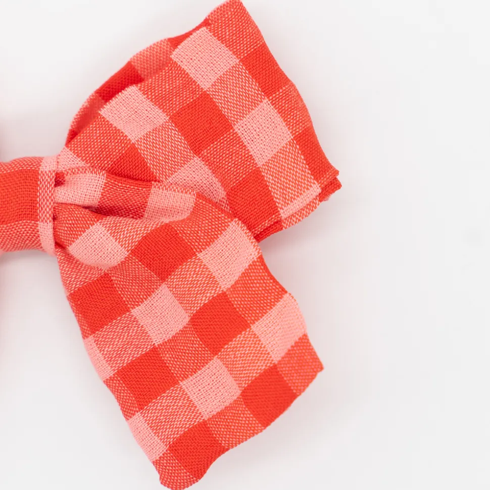 Lazo clásico vichy bicolor rojo fresa