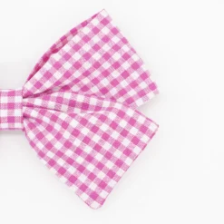 Lazo clásico vichy pequeño fucsia