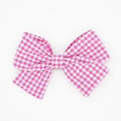Lazo clásico vichy pequeño fucsia