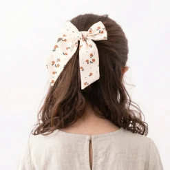 Lazo coquette beige flores vintage