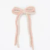Lazo crochet cordón doble rosa y beige