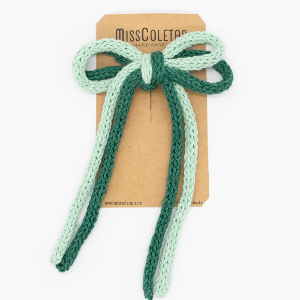 Lazo crochet cordón doble verde
